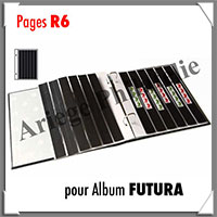 Pages FUTURA Plastique Transparent - R6 - 6 Bandes Verticales : 25x290 mm - Paquet de 5 Pages (1632)