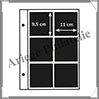 Pages FUTURA Plastique Transparent - E6 - 6 Cases : 95x110 mm - Paquet de 5 Pages (1636) Yvert et Tellier