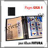 Pages FUTURA Plastique Noir - GIGA 1 - 1 Poche : 230x290 mm - Paquet de 5 Pages (1787) Yvert et Tellier