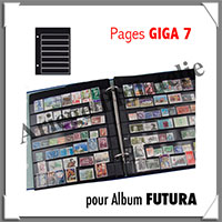 Pages FUTURA Plastique Noir - GIGA 7 - 7 Bandes : 33x230 mm - Paquet de 5 Pages (1797)
