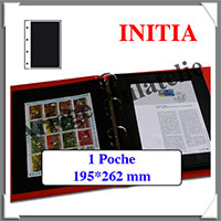 Pages INITIA Plastique Noir - INITIA 1 - 1 Poche : 195x262 mm - Paquet de 10 Pages (24402)