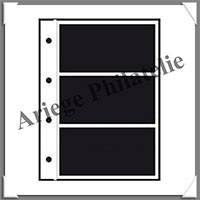 Pages INITIA Plastique Noir - INITIA 3 - 3 Bandes : 195x84 mm - Paquet de 10 Pages (24409)