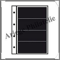 Pages INITIA Plastique Noir - INITIA 4 - 4 Bandes : 195x62 mm - Paquet de 10 Pages (24410)