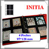 Pages INITIA Plastique Noir - INITIA 4V - 4 Cases : 97x128 mm - Paquet de 10 Pages (24411) Yvert et Tellier