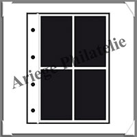 Pages INITIA Plastique Noir - INITIA 4V - 4 Cases : 97x128 mm - Paquet de 10 Pages (24411)