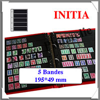 Pages INITIA Plastique Noir - INITIA 5 - 5 Bandes : 195x49 mm - Paquet de 10 Pages (24412)
