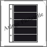 Pages INITIA Plastique Noir - INITIA 5 - 5 Bandes : 195x49 mm - Paquet de 10 Pages (24412)
