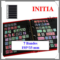 Pages INITIA Plastique Noir - INITIA 7 - 7 Bandes : 195x33 mm - Paquet de 10 Pages (24413)