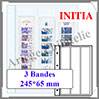 Pages INITIA Plastique Transparentes - INITIA 3V - 3 Bandes Verticales : 65*245 mm - Paquet de 10 Pages (24418) Yvert et Tellier