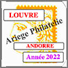 ANDORRE 2022 - Jeu LOUVRE - Timbres Courants et Blocs (FAN22) Crs