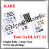 Feuilles NEUTRES BLANCHES avec Encadrement Noir - SANS Quadrillage - Paquet de 10 Feuilles (BLATT51 ou 326598) Kab