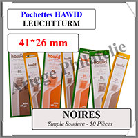 HAWID Pochettes Noires : 41x26 mm - Simple Soudure (335785)