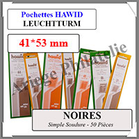 HAWID Pochettes Noires : 41x53 mm - Simple Soudure (301700)