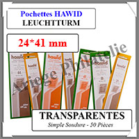 HAWID Pochettes Transparentes : 24x40 mm - Simple Soudure (336757)