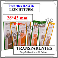 HAWID Pochettes Transparentes : 26x43 mm - Simple Soudure (308210)
