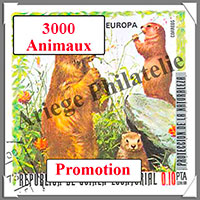 Animaux (Pochettes) - 3 000 Timbres Diffrents (Lot Promotionnel)