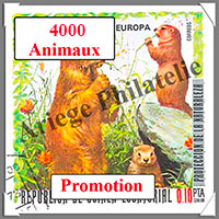Animaux (Pochettes) - 4 000 Timbres Diffrents (Lot Promotionnel)