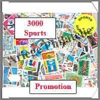 Sports (Pochettes) - 3 000 Timbres Diffrents (Lot Promotionnel)