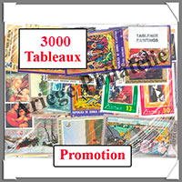 Tableaux (Pochettes) - 3 000 Timbres Diffrents (Lot Promotionnel)